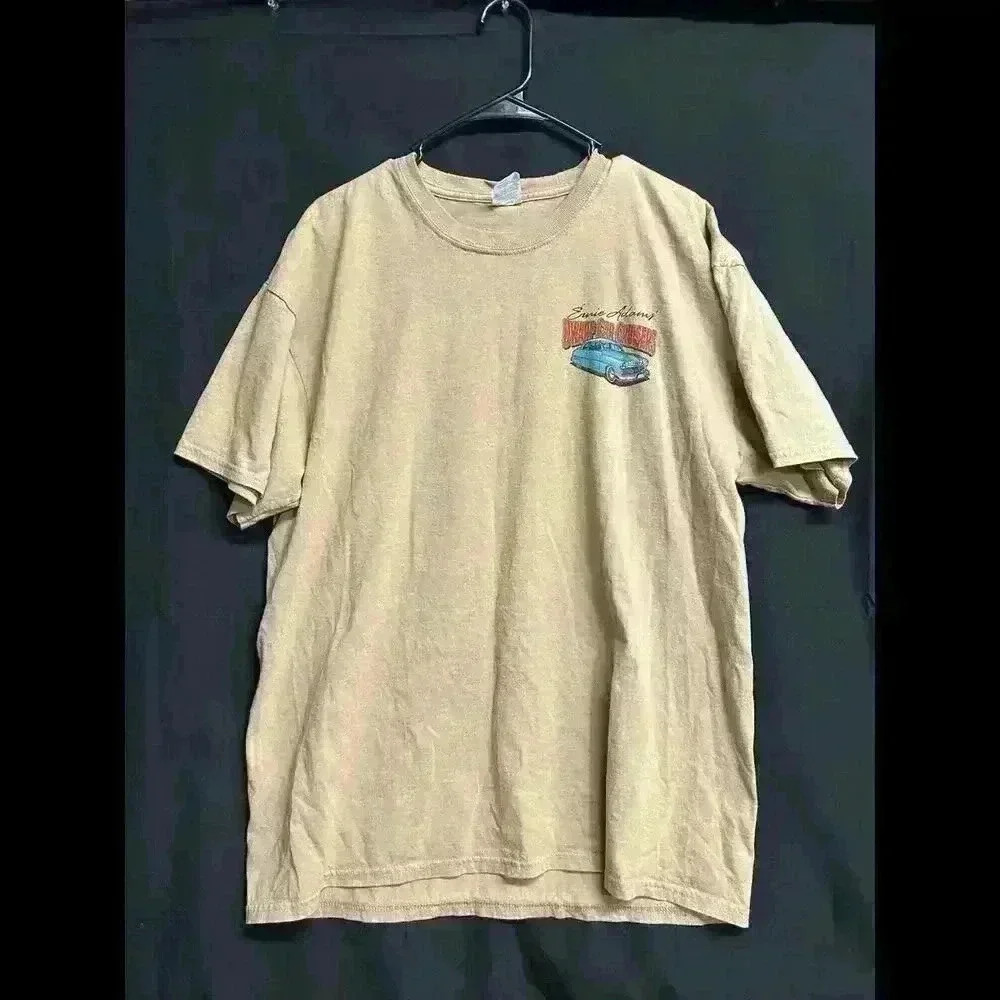 Ernie Adams Dwarf Car Cruisers Tee Mens XL Tan Graphic